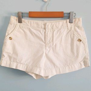 Old Navy midrise white shorts with button details